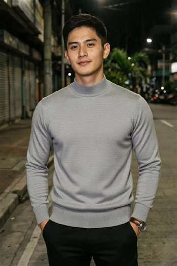 Stylish EMW Soft-Knitted Turtleneck Sweater for Men