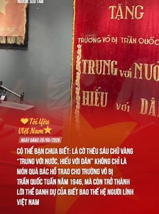 Lá cờ thêu sáu chữ vàng “Trung với nước, hiếu với dân” không chỉ là món quà Bác Hồ trao cho Trường Võ bị Trần Quốc Tuấn năm 1946, mà còn trở thành lời thề danh dự của biết bao thế hệ người lính Việt Nam#toiyeuvietnam #tiktoknews #theanh28