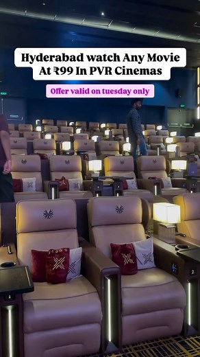 Hyderabad_whatishappening on Instagram: "Your midweek movie fix is here! Catch the latest blockbusters for just 99 with PVR INOX’s Blockbuster Tuesdays! Come and enjoy the biggest blockbusters every Tuesday on the big screen at such an unbeatable price. Book now on the PVR or INOX app/website! #explorepage #movietheater #hyderabad #hyderabadinsta #hyderabadcity #hyderabadi #hyderabaddiaries #moviecinema #hyderabadwhatishappening #reelsi̇nstagram"