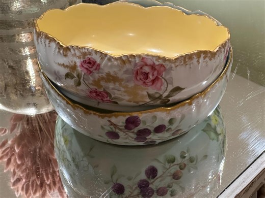 Exquisite 1890s French Limoges Hand-painted Porcelain Serving Bowls- Vintage Aristocratic Tableware - Etsy