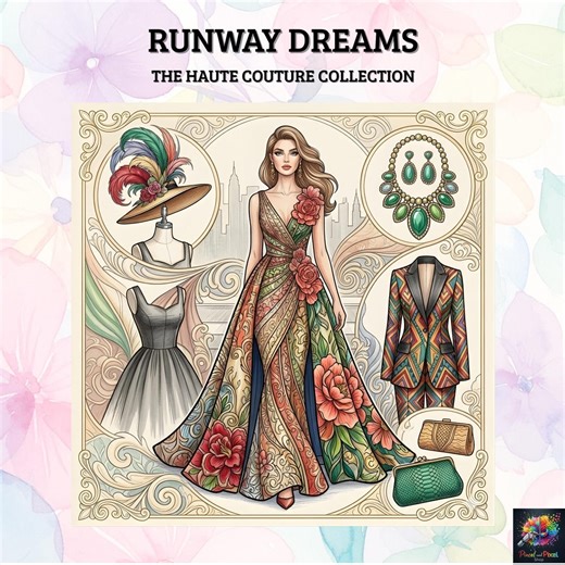 Modern High Fashion Coloring Book, Designer Outfit Style Painting Pages, Digital Runway Printable Art - Etsy