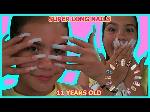 11 YEAR OLD GETS SUPER LONG ACRYLIC NAILS FOR THE FIRST TIME " SISTER FOREVER"