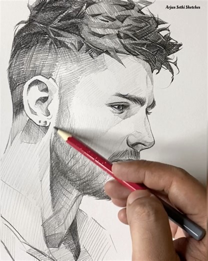 Easy to draw pencil portrait ❤️❤️❤️❤️❤️. #artist #art #exploremore #drawing #sketching #pencilartist #arttips #ArtTechniques | Arjun sethi sketches