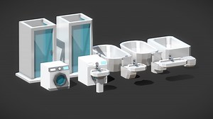Low Poly Bathroom Assets - Download Free 3D model by Matrixxy