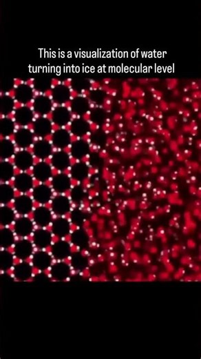 "3D molecular visualisation - Water turning into ice".