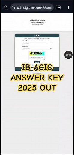 IB ACIO Answer Key 2025 || IB ACIO Response sheet 2025 || How to check Ib acio answer key 2025