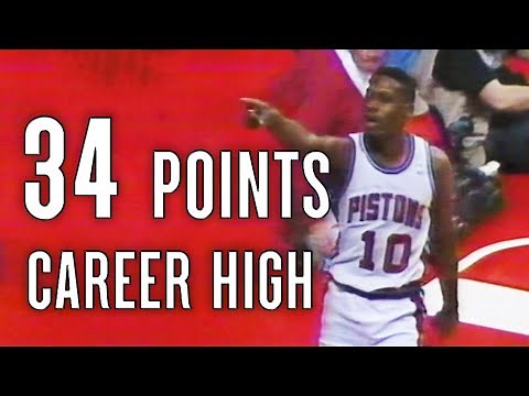 Dennis Rodman CAREER-HIGH 34 POINTS