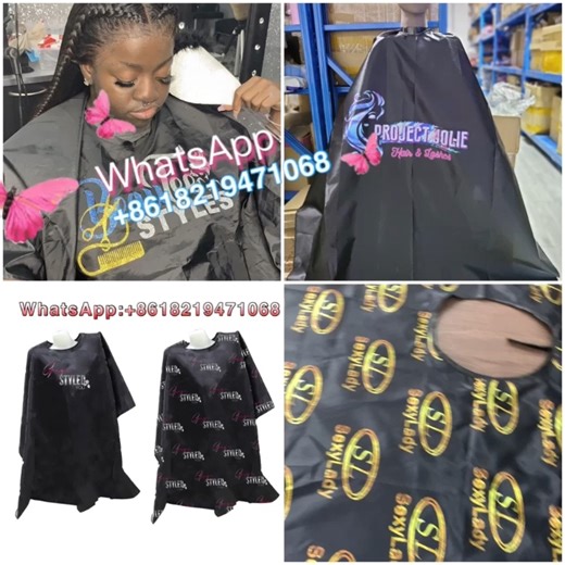 100% Polyester Beauty Design Designer Capes Customized Hair Cutting Salon Apron Hairdressing Barber Cape Sports Business Fishing