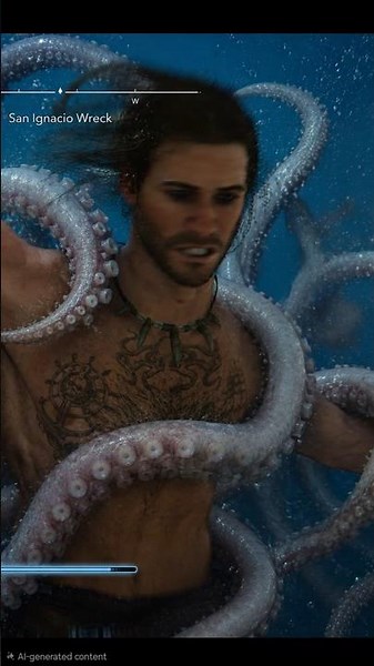 Kraken Spotted in Assassin's Creed Black Flag Resynced! 🐙 #shorts