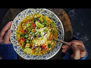 Veg Khow Suey | Spicy Burmese Noodles Recipe | Simple, Easy, Restaurant Style Noodles @home | VEGAN