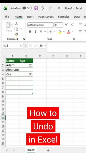 How to Undo in Excel #excel #exceltips #undo