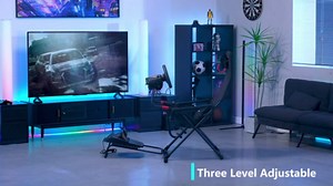 GTPLAYER Sim Racing Cockpit Foldable & Adjustable for High Performance Sim Racing Compact & Flexible Supports All Steering Wheels & Pedals for PC Wheel and Pedals Not Included (Red)