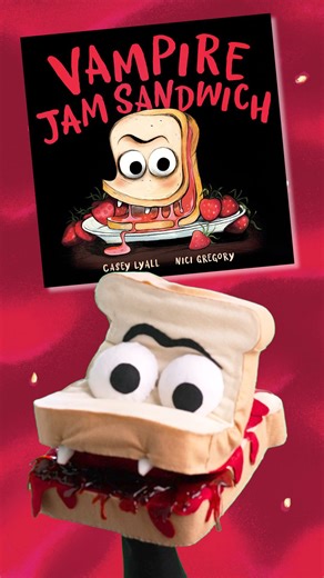 Bri Reads on Instagram: "Open a book and you might find…a VAMPIRE JAM SANDWICH! For kids who love Halloween, this story is equal parts spooky and silly. Find the full read-aloud on my channel! 喝 Featuring: Vampire Jam Sandwich, written by @caseyklyall & illustrated by @nicigregory | @tundrabooks"