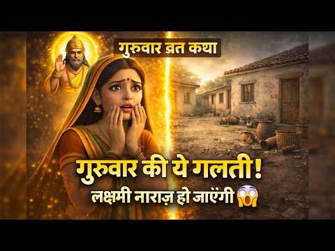 गुरुवार व्रत कथा 🙏 ये गलती करोगे तो घर से लक्ष्मी चली जाएगी! #guruvarvrat #guruvarkatha #brihaspati