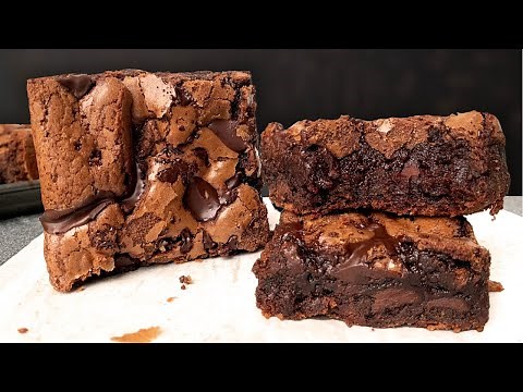 Homemade Flaky Fudgy Brownie Recipe from scratch | Foolproof Crinkle Top Fudgy Brownies