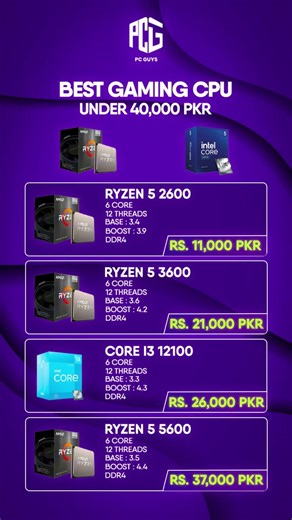 BEST GAMING CPU UNDER 40,000 PKR 🔥💻