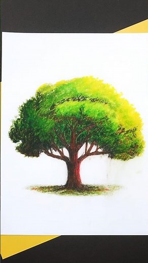 Tree using crayons - Creative Art