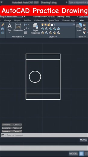AutoCAD Practice Drawing for beginners