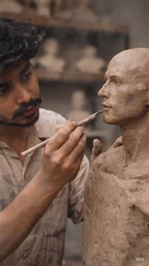 This Clay Sculpture Feels Alive 😳 | Realism + Cubism”l#ArtProcess #Sculpture #HyperRealism