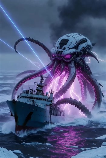 Cyborg Octopus #ai #cyborg #octopus #destruction #horror