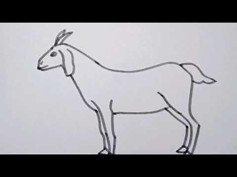 How to draw a Goat easy drawing step by step//easy goat outline drawing//easy goat drawing