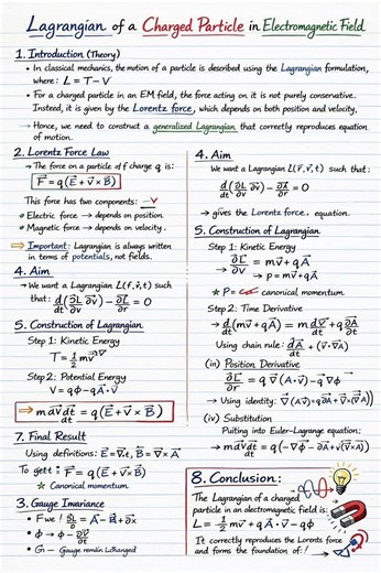 Lagrangian of Charged Particle ⚡📘 #shorts #physics #mscphysics #langrangian #mscbooks #mscnotes
