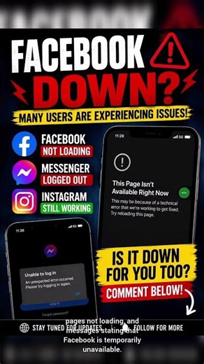 🚨 Facebook Down Today? Users Report Login Errors, Messenger Logouts & Loading Issues