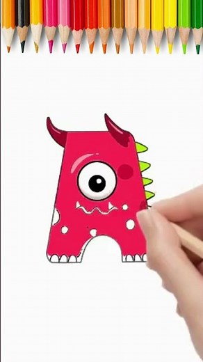 Draw the letter A monster👹