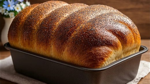 Bake this homemade bread once, you'll never buy bread from outside again, Quick and easy recipe 250 mil warm water 1 tablespoon sugar 5 g dry yeast Stir until the yeast dissolves 20 mil oil Mix together Sift 400 grams of wheat flour 1 teaspoon salt Stir with a spatula Sift the remaining flour Mix by hand Place the dough on a floured table Knead the dough until soft Shape into a ball A little sunflower oil Cover with plastic wrap Let it rise in a warm place for 45 minutes Grease the bread pan wit