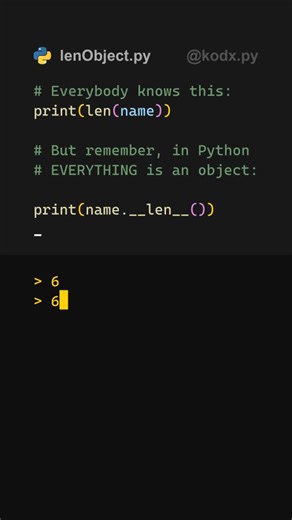 kodx | Creator & Programmer | New way to obtain the length of any object in python! In this page I share coding related stuff. Follow for more tips! | Instagram