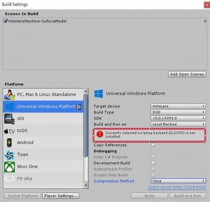 currently selected scripting backend(il2cpp) is not installed