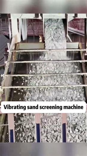 Vibrating sand screener for screening aggregates.