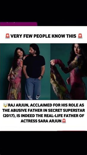 🗣️Secret Superstar', is the real-life father of actress Sara Arjun.🤯....#saraarjun #papa #rajArjun