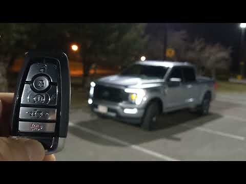 How to operate remote start keyfob on a 2023 Ford F-150 pickup truck F150 4k night