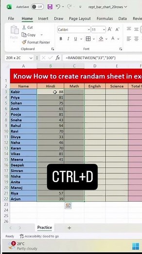 How to Create a Random Table in Excel | Easy Excel Trick || #excel #computereducation #exceltips