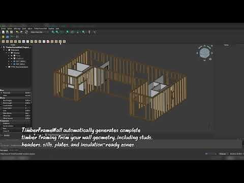 FreeCAD - TimberFrameWall Beta 1 | Automatic Framing, PDF Plans & CNC Export (FreeCAD)