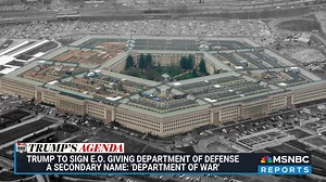 26K views · 684 reactions | President Donald Trump is expected to sign an executive order that would officially give the Department of Defense a secondary name: the 'Department of War.' NBC News' Courtney Kube has the latest developments. | MS NOW | Facebook