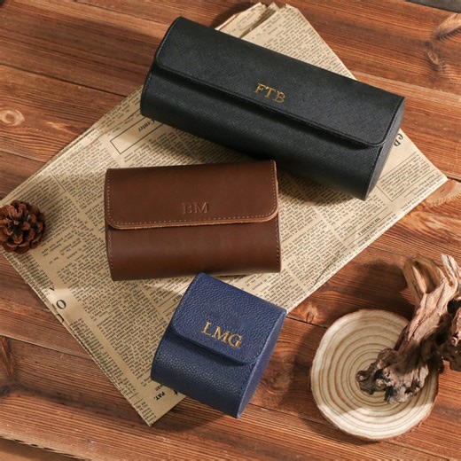 Personalized Leather Watch Box, Leather Watch Case, Watch Roll for 3 Watches, Graduation Gifts for Him, Groomsmen, Watch Travel Case - Etsy