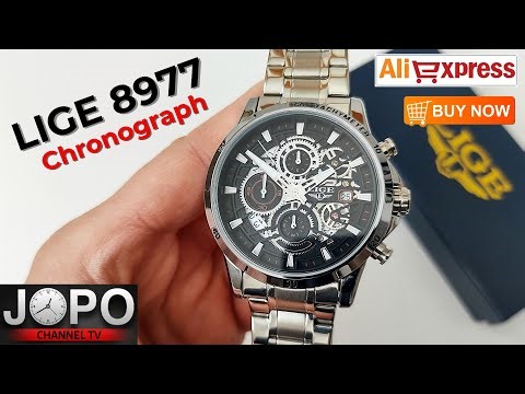LIGE 8977 Luxury Chronograph Watch│Lige Watch Review│Subtitles