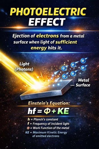 Photoelectric Effect Formula | hf = φ + KE | Physics Shorts