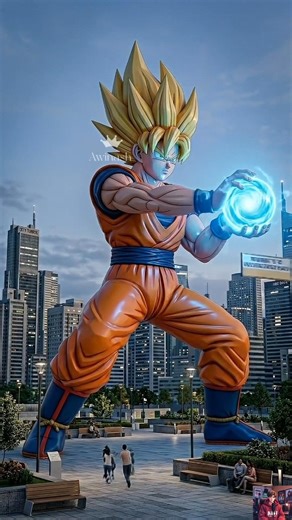 A gaint Goku statue made by construction timelapse #30daychallenge #animeedit #animecharacter #goku