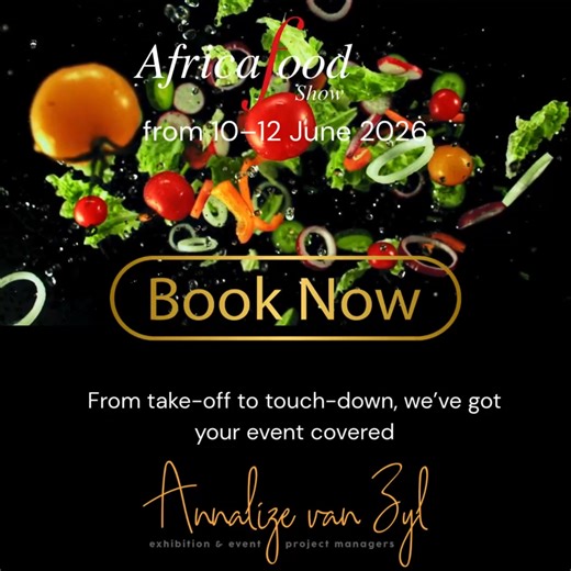 The Africa Food Show will showcase retail-ready products in the Cape Town International Convention Centre from 10–12 June 2026, bringing together global and regional suppliers, buyers, and decision-makers under one roof. #AfricaFoodShow #food #CTI #retail Are you prepared to stand out globally? Allow us to handle logistics so you can focus on what truly matters — building connections and driving sales. 📞 27 82 458 4229 | 📧 annalize@annalizevanzyl.co.za | Annalize van Zyl Exhibition Project Man