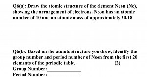 Q6(a): Draw the atomic structure of the element Neon (Ne), show... | Filo