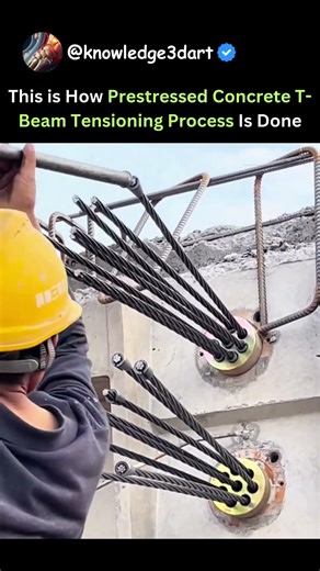This is How Prestressed Concrete T-Beam Tensioning Process Is Done