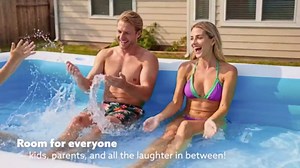 SLOOSH Inflatable Pool for Adults with Seats, 120" x 72" x 22" Full-Sized Blow Up Durable Thickened Above Ground Family Pool, Large Swimming Pools for Backyard Garden Lawn Summer Water Party, Blue