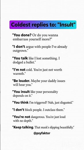 10 Savage Comebacks That Instantly Shut People Down 😳❄️ #psychology