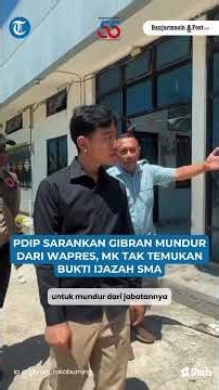 PDIP Sarankan Gibran Mundur dari Wapres Usai MK Tak Temukan Bukti Ijazah SMA