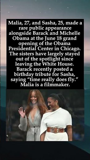 Malia & Sasha Obama Join Parents at Obama Presidential Center Grand Opening in Chicago #MaliaObama