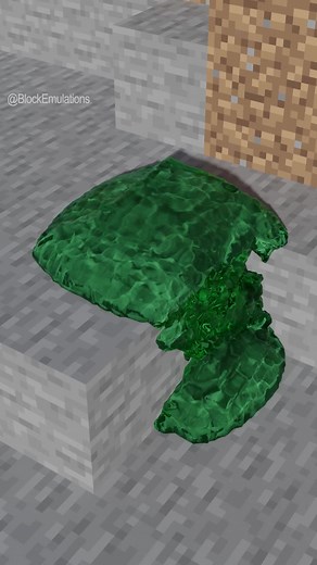 Realistic CGI of a Melting Minecraft Slime Block