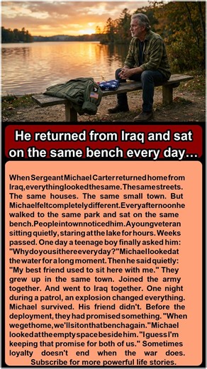 He returned from Iraq and sat on the same bench every day… until someone asked why #motivation